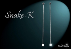 Snake K - náušnice rhodium